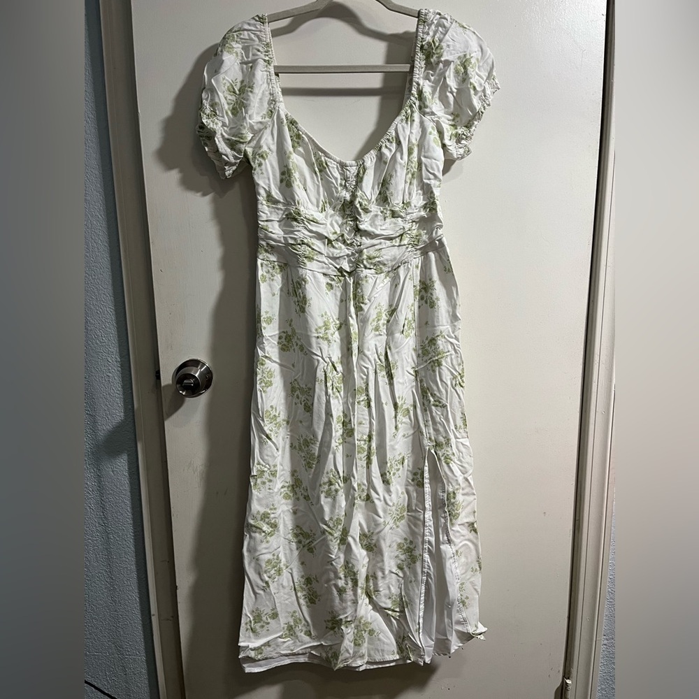 Hollister green floral dress